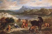 Ferdinand Victor Eugene Delacroix Ovid among the Scythians Spain oil painting artist